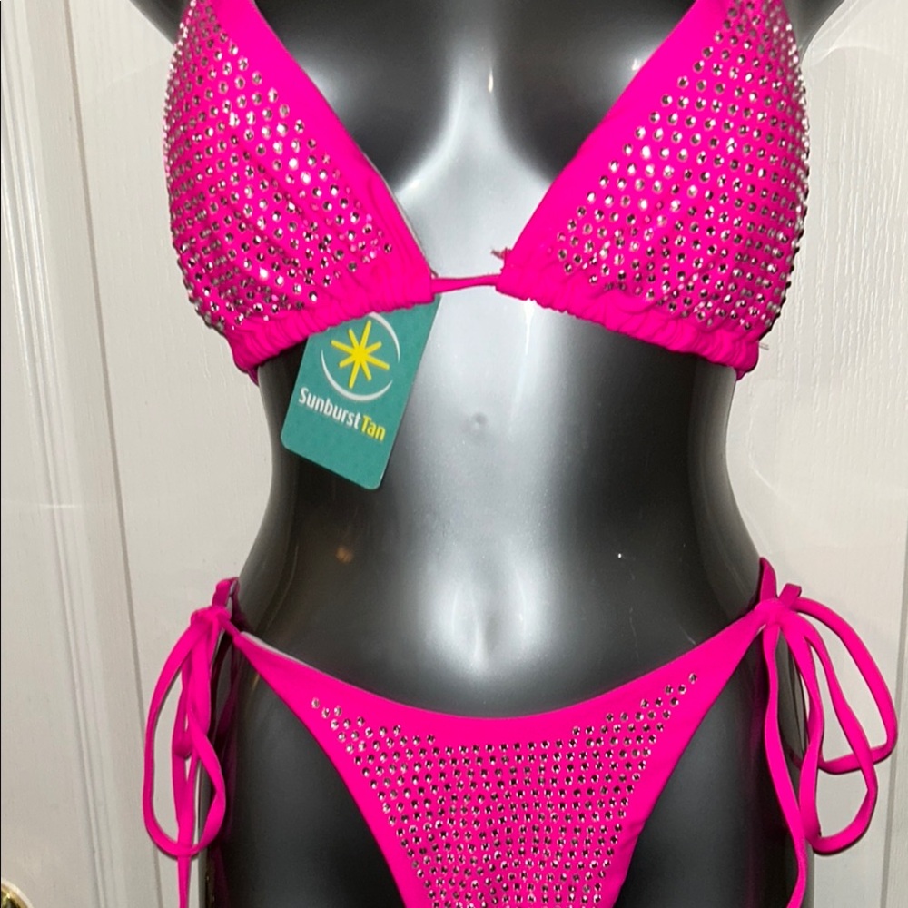 Vibrant Pink Textured Bikini Set